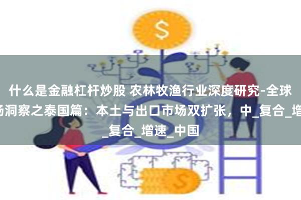 什么是金融杠杆炒股 农林牧渔行业深度研究-全球宠物市场洞察之泰国篇：本土与出口市场双扩张，中_复合_增速_中国