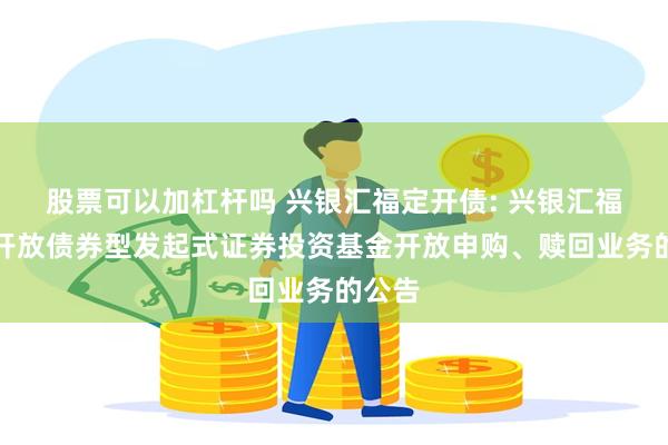 股票可以加杠杆吗 兴银汇福定开债: 兴银汇福定期开放债券型发起式证券投资基金开放申购、赎回业务的公告