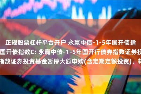正规股票杠杆平台开户 永赢中债-1-5年国开债指数A,永赢中债-1-5年国开债指数C: 永赢中债-1-5年国开行债券指数证券投资基金暂停大额申购(含定期定额投资)、转换转入业务的公告